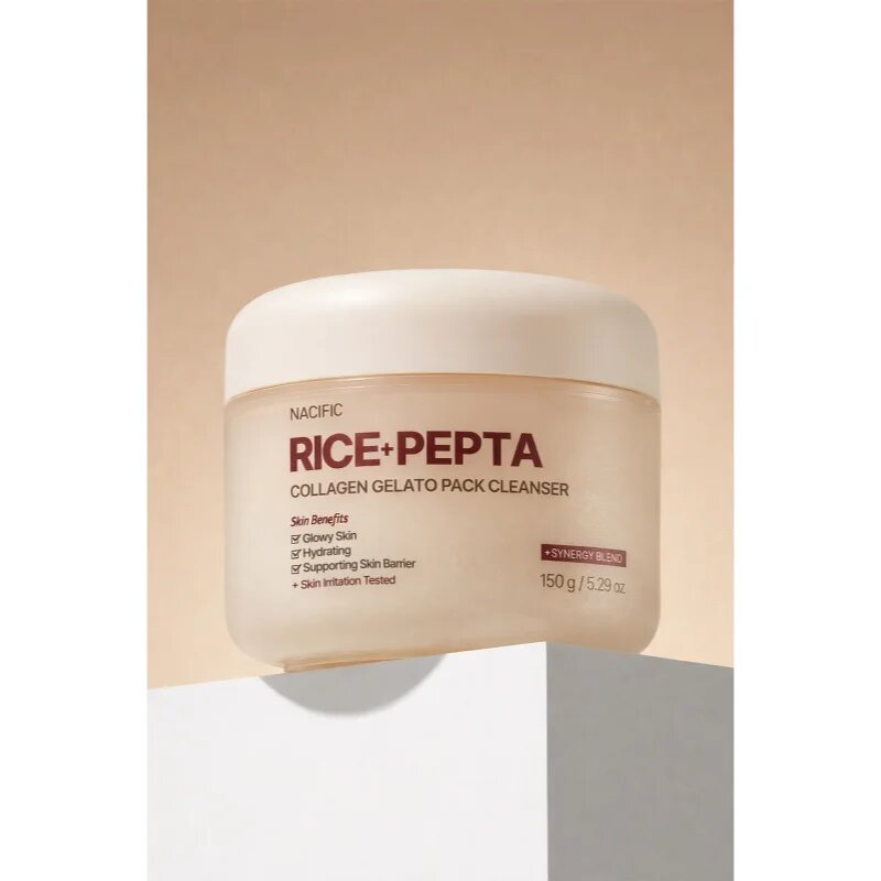 Nacific Rice + Pepta Collagen Gelato Pack Cleanser gel hidratant de curatare pentru fortificarea barierei cutanate 150 g