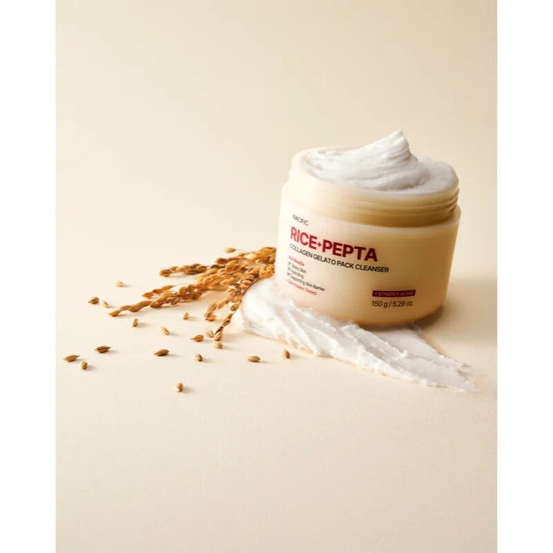 Nacific Rice + Pepta Collagen Gelato Pack Cleanser gel hidratant de curatare pentru fortificarea barierei cutanate 150 g