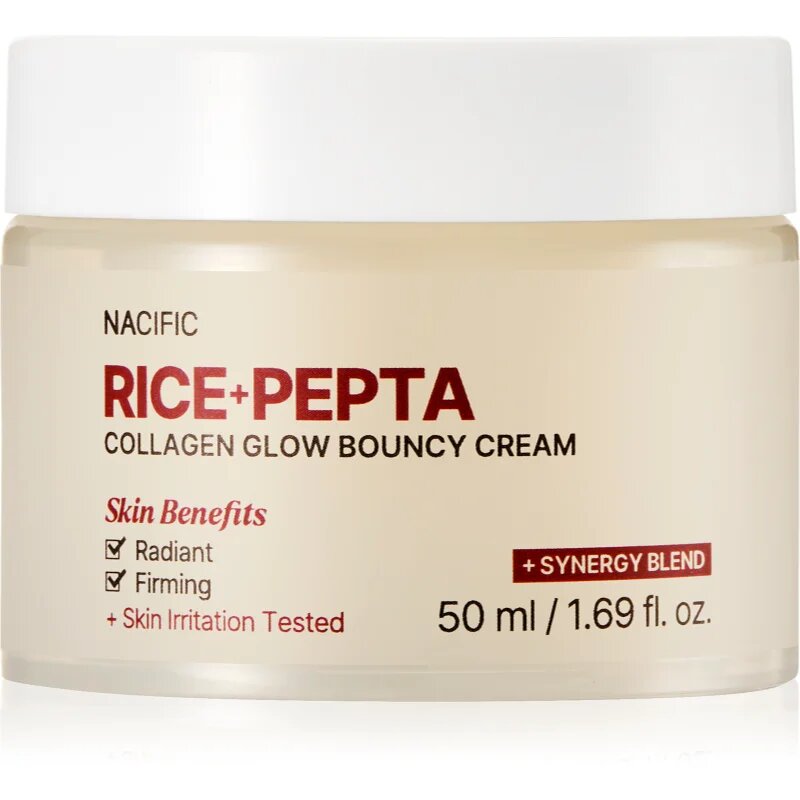 Nacific Rice + Pepta Collagen Glow Bouncy Cream cremă de față iluminatoare cu efect de hidratare 50 ml