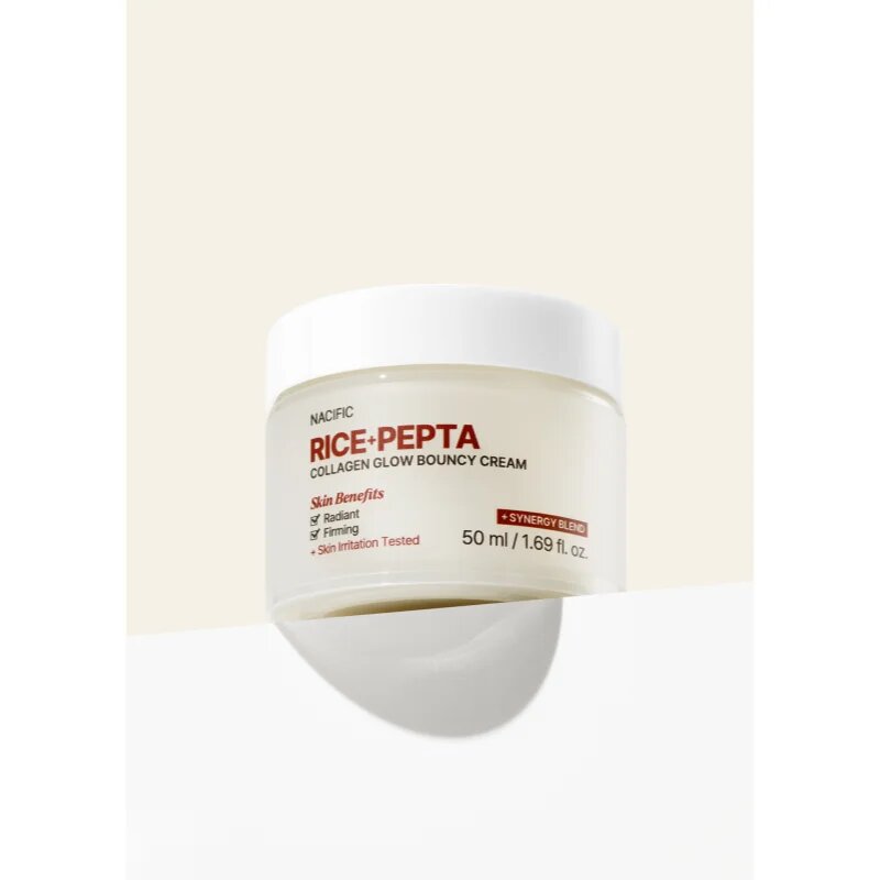 Nacific Rice + Pepta Collagen Glow Bouncy Cream cremă de față iluminatoare cu efect de hidratare 50 ml