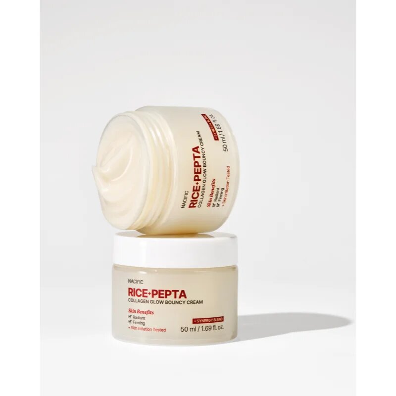 Nacific Rice + Pepta Collagen Glow Bouncy Cream cremă de față iluminatoare cu efect de hidratare 50 ml