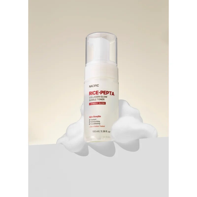 Nacific Rice + Pepta Collagen Glow Bubble Toner tonic facial iluminator cu efect de hidratare 100 ml