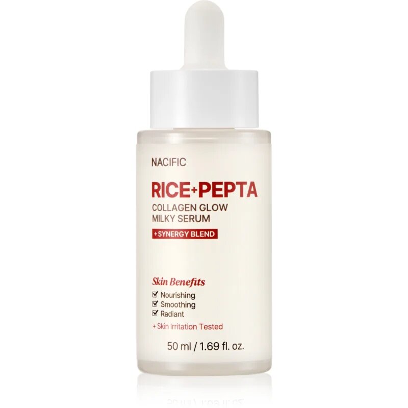 Nacific Rice + Pepta Collagen Glow Milky Serum ser facial cu efect iluminator cu efect de hidratare 50 ml