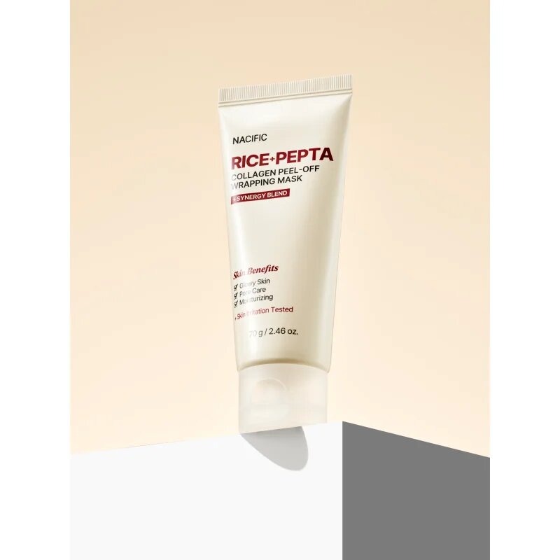 Nacific Rice + Pepta Collagen Peel-off Wrapping Mask masca faciala hidratanta pentru uniformizarea nuantei tenului 70 g