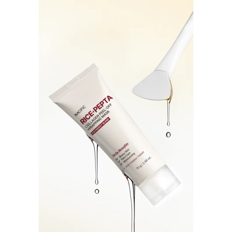 Nacific Rice + Pepta Collagen Peel-off Wrapping Mask masca faciala hidratanta pentru uniformizarea nuantei tenului 70 g