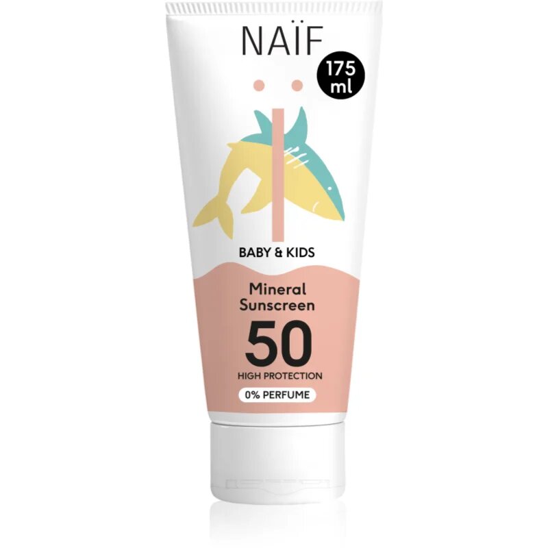 Naif Baby & Kids Mineral Sunscreen SPF 50 0 % Perfume crema protectoare pentru bebelusi 175 ml