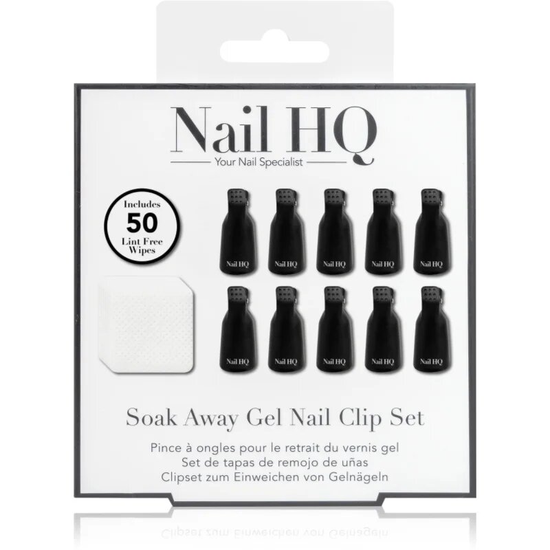 Soak Away Gel Nail Clip Set set pentru îndepărtarea unghiilor cu gel și acril