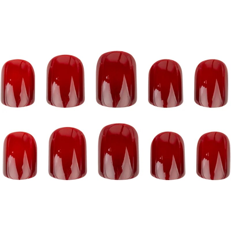 Nail HQ Square unghii artificiale Deep Red 24 buc