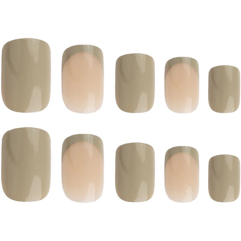 Nail HQ Square unghii artificiale Utterly Olive 24 buc