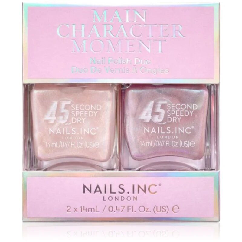 Nails Inc. 45 Second Speedy Gloss lac de unghii pachet duo culoare Main Character Moment 2x14 ml