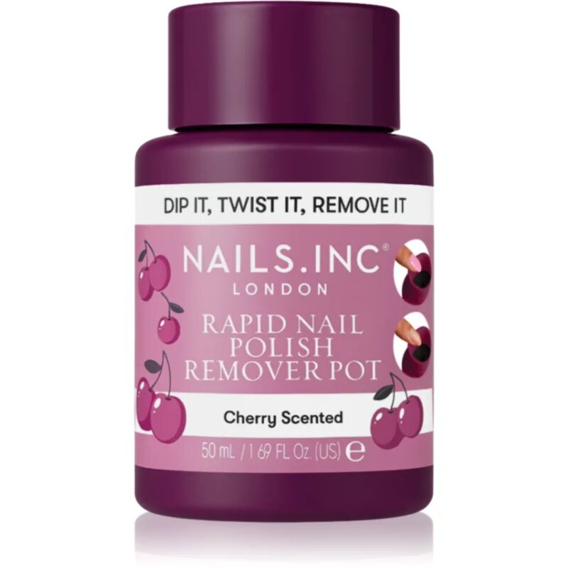 Nails Inc. Rapid Nail Polish Remover Pot Cherry Scented dizolvant pentru oja 50 ml