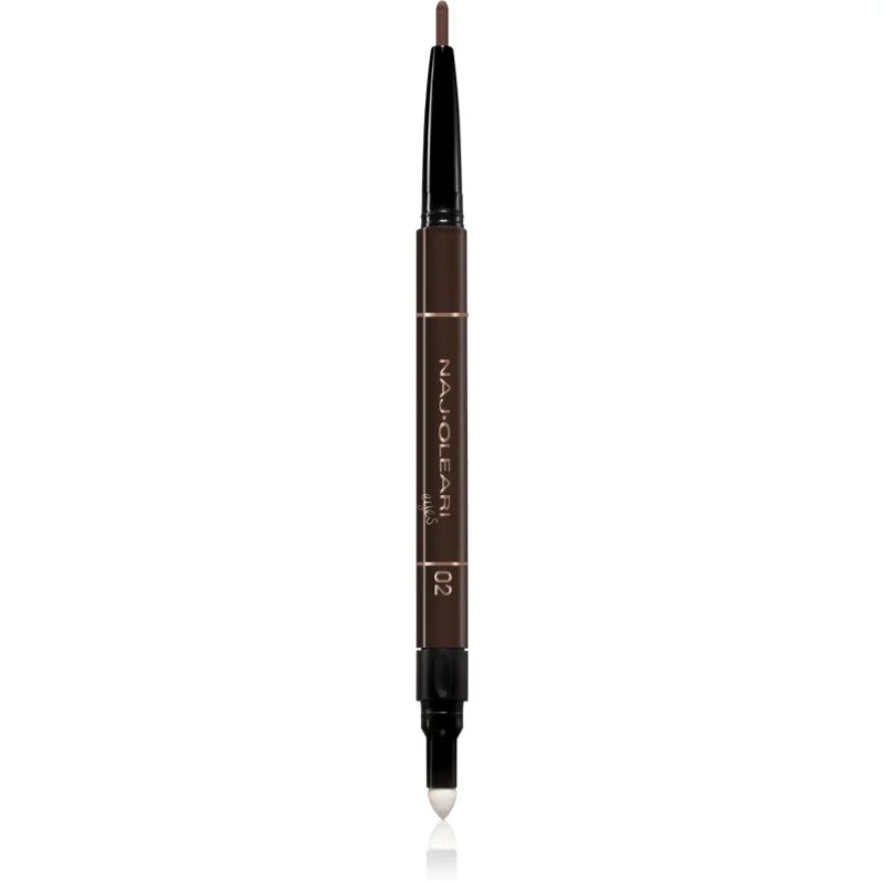 Naj Oleari 3 in 1 Perfect Brow creion gel pentru sprancene fata-verso culoare 02 Brown 0.15 g