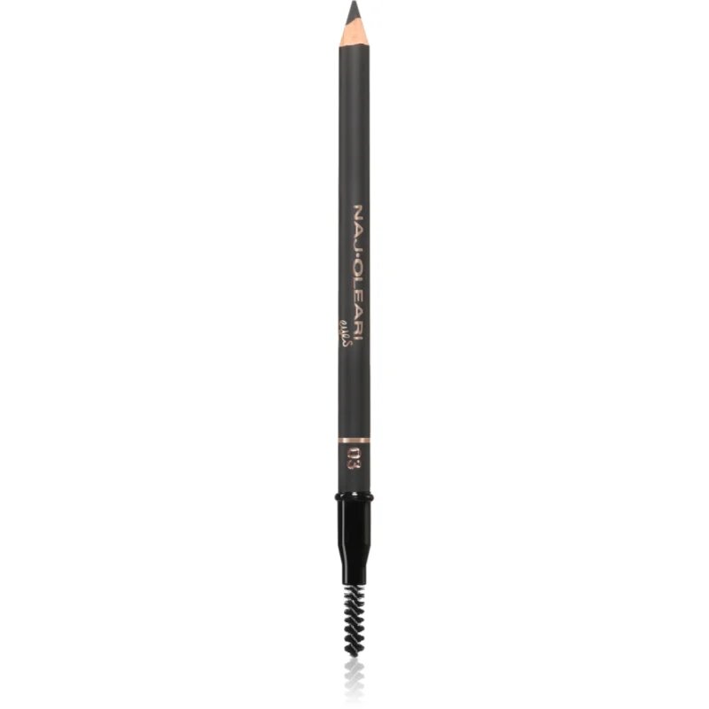 Naj Oleari Fill-in Brow Pencil creion pentru sprancene cu pensula culoare 03 Dark Brown 1.1 g