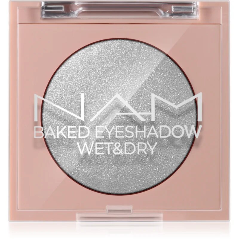 NAM Baked Eyeshadow umbre de pleoape cu sclipici culoare 02 Silver Lining 4 g