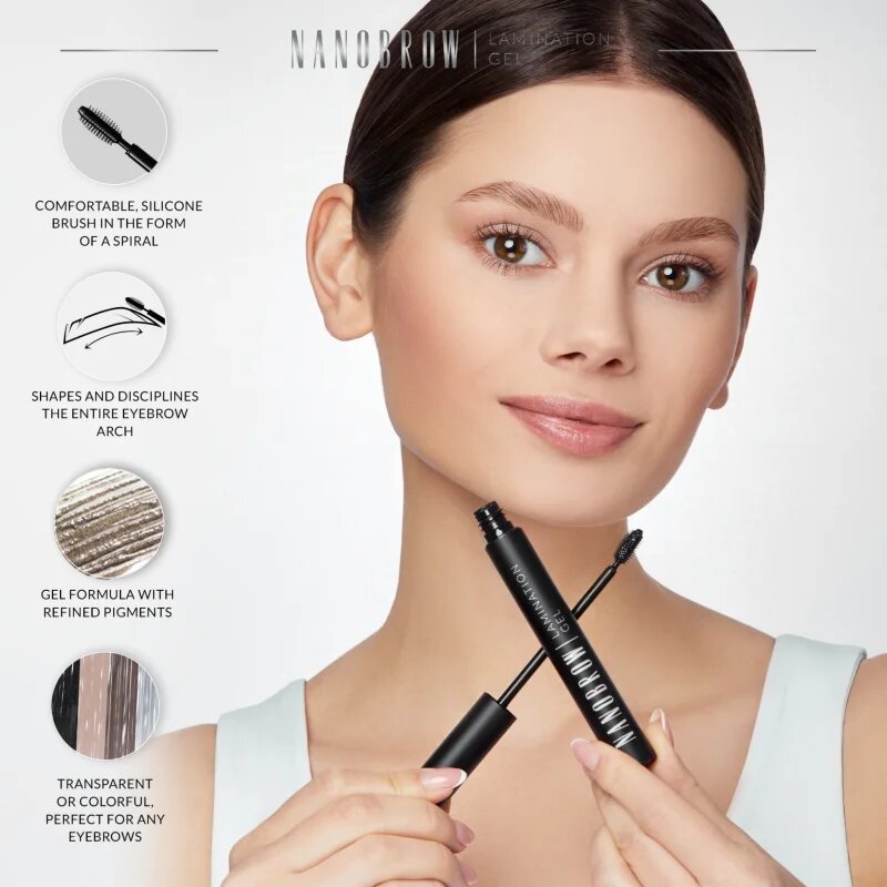 Nanobrow Lamination Gel gel pentru sprancene culoare Brown 7 ml