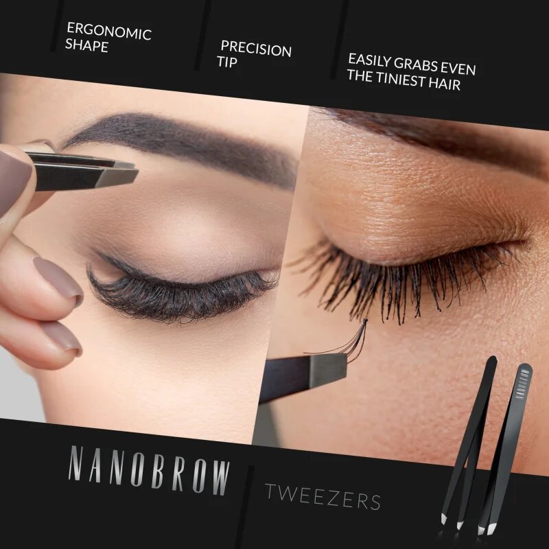Nanobrow Tweezers pensete cu varfurile tesite 1 buc