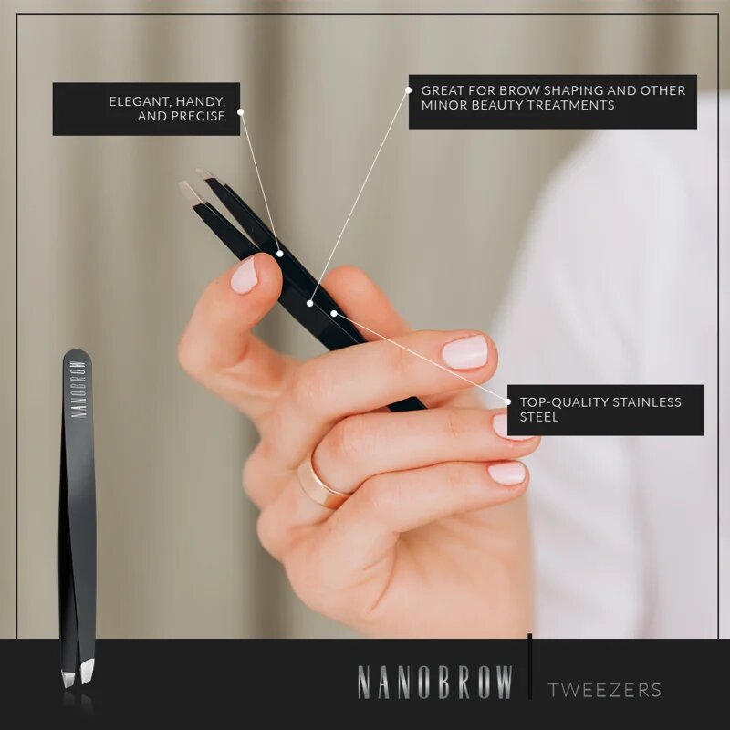 Nanobrow Tweezers pensete cu varfurile tesite 1 buc