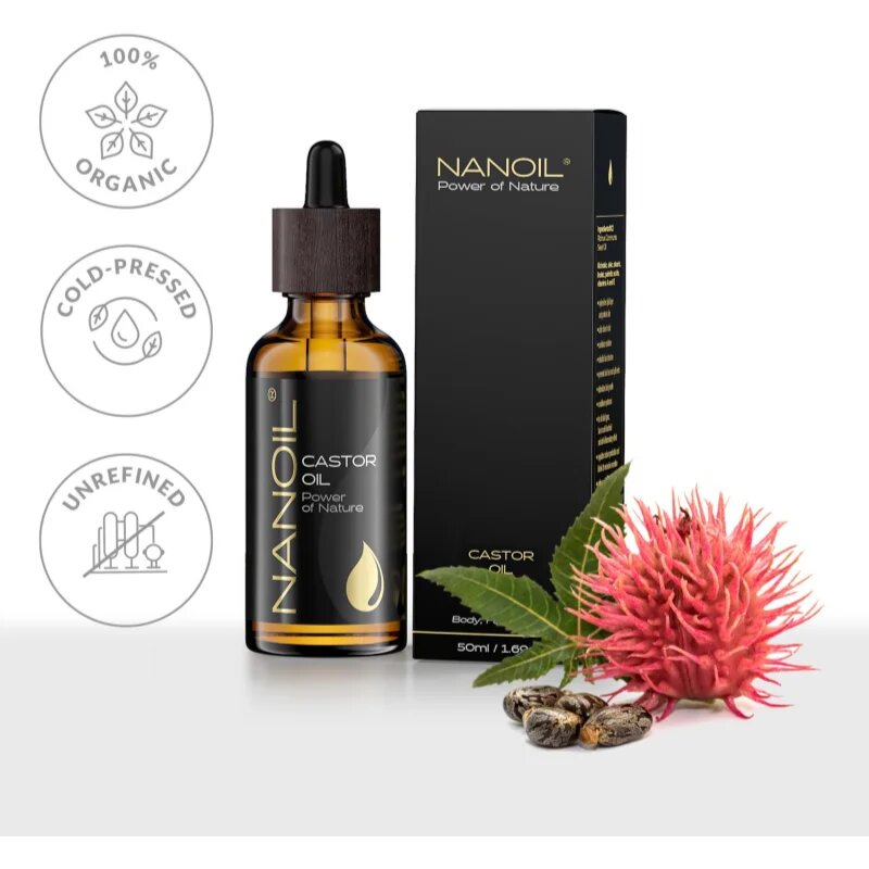 Nanoil Castor Oil ulei de ricin pentru față corp și păr 50 ml