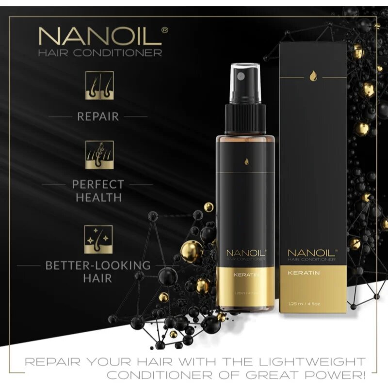 Nanoil Keratin balsam pentru regenerarea părului cu keratina 125 ml