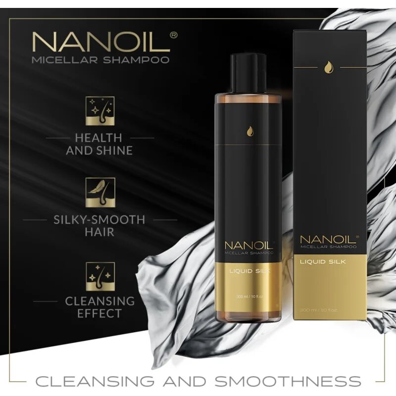 Nanoil Liquid Silk șampon micelar pentru un par stralucitor si catifelat 300 ml