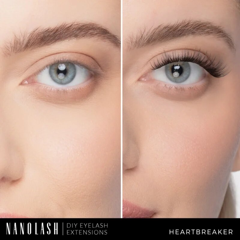 Nanolash DIY Eyelash Extensions pachet cu gene fără noduri autoadezive Heartbreaker 36 buc