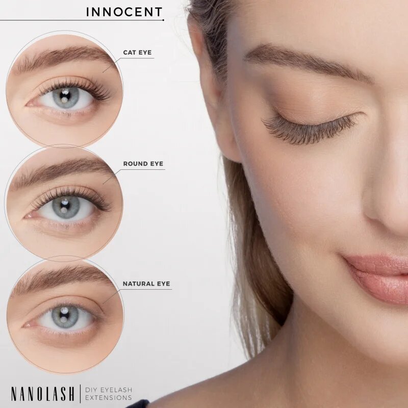 Nanolash DIY Eyelash Extensions pachet cu gene fără noduri autoadezive Innocent 36 buc