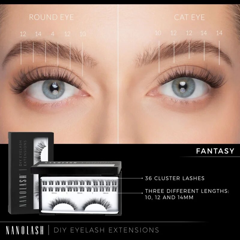 Nanolash DIY Eyelash Extensions set pentru extensia genelor acasă Fantasy 36 buc