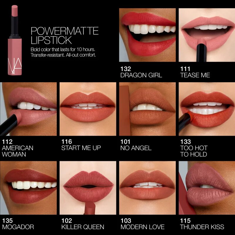 Nars Powermatte Lipstick ruj cu persistență îndelungată cu efect mat culoare NO SATISFACTION 15 g