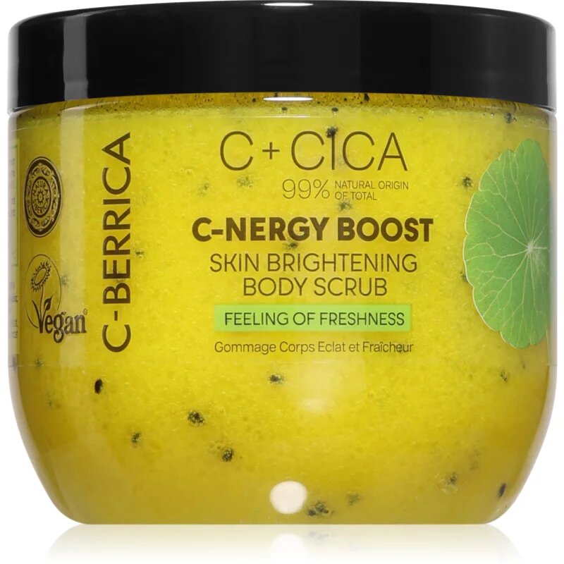 Natura Siberica C + CICA C - NERGY BOOST exfoliant pentru corp cu efect de iluminare cu vitamina C 200 ml