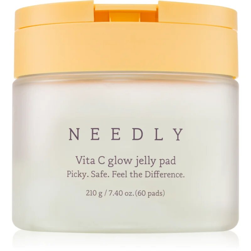 NEEDLY Vita C Glow Jelly Pad dischete demachiante pentru o piele mai luminoasa cu vitamina C 60 buc