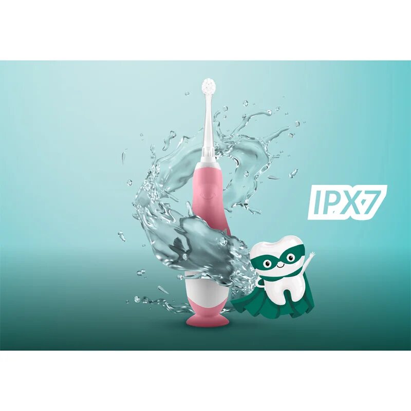NENO Denti Pink baterie perie de dinti pentru copii 3 m+ 1 buc