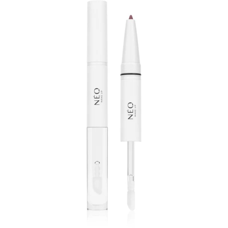 NEO MAKE UP Intense Serum 2in1 Lipliner & Lipgloss creion de contur și luciu de buze culoare 06 Soft Plum 1 buc