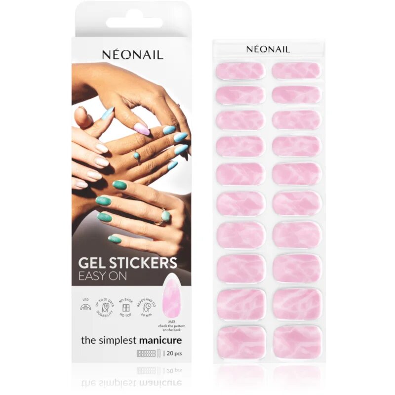 NeoNail Easy On Gel Stickers folii autocolante pentru unghii cu utilizarea lămpii UV/LED culoare M13 20 buc
