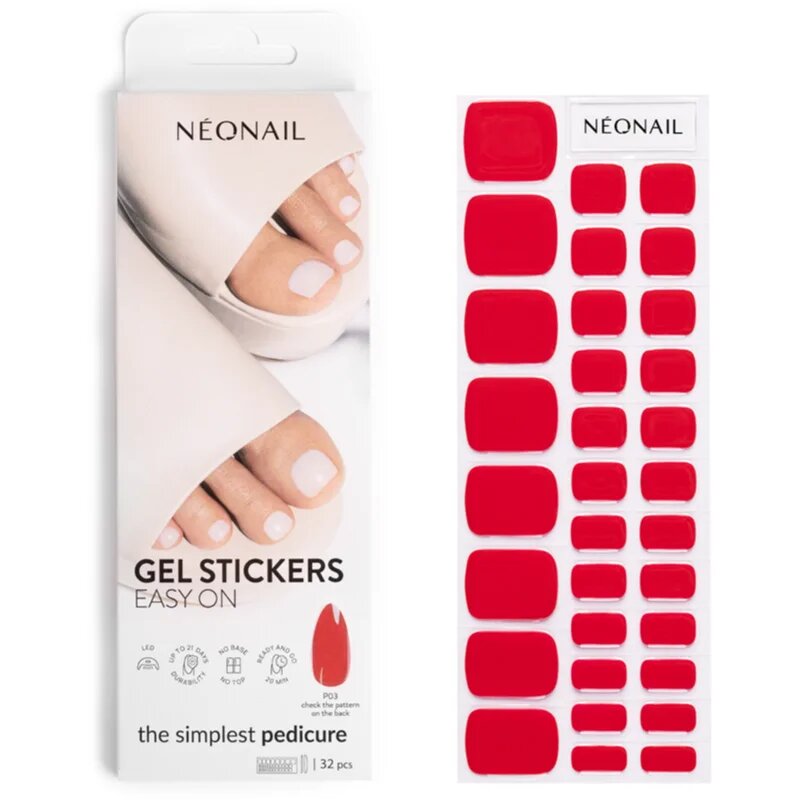 NeoNail Easy On Gel Stickers folii autocolante pentru unghii cu utilizarea lămpii UV/LED culoare P03 32 buc