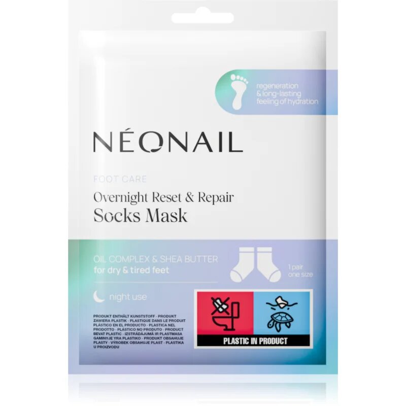 NeoNail Foot Care Overnight Reset & Repair Socks Mask masca regeneratoare pentru picioare sub formă de șosete pentru noapte 1 pereche