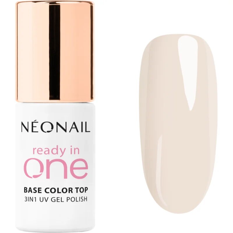 NeoNail Ready In One 3in1 UV Gel Polish lac de unghii sub forma de gel cu pulbere de diamante culoare 02 One Coconut Milk 7.2 ml