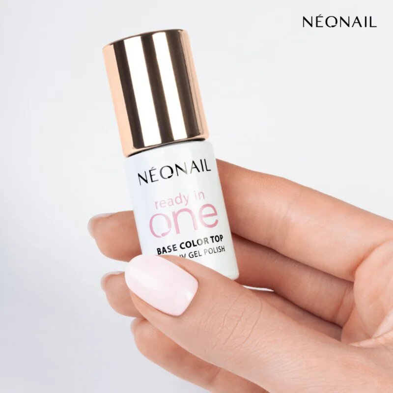 NeoNail Ready In One 3in1 UV Gel Polish lac de unghii sub forma de gel cu pulbere de diamante culoare 02 One Coconut Milk 7.2 ml
