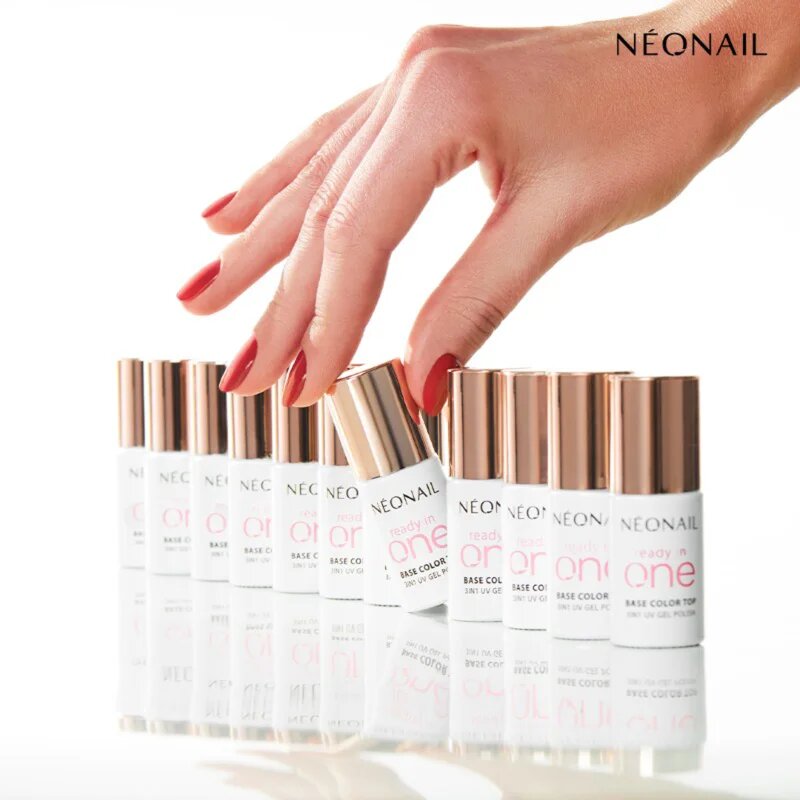 NeoNail Ready In One 3in1 UV Gel Polish lac de unghii sub forma de gel cu pulbere de diamante culoare 02 One Coconut Milk 7.2 ml