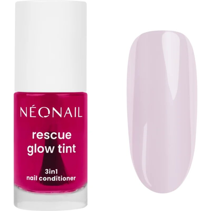 NeoNail Rescue Glow Tint 3in1 Nail Conditioner lac de unghii pentru ingrijire culoare Glazed Raspberry 7.2 ml