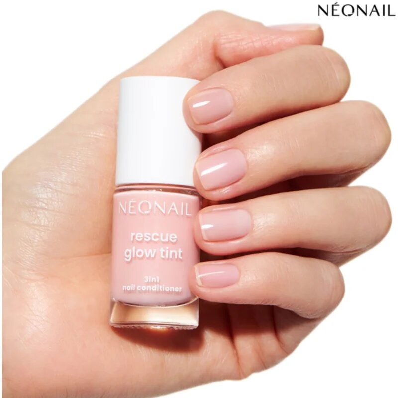 NeoNail Rescue Glow Tint 3in1 Nail Conditioner lac de unghii pentru ingrijire culoare Peachy Nude 7.2 ml
