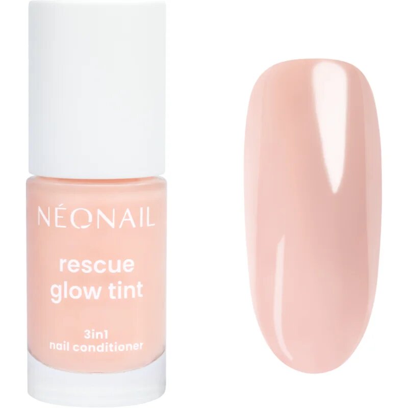 NeoNail Rescue Glow Tint 3in1 Nail Conditioner lac de unghii pentru ingrijire culoare Peachy Nude 7.2 ml