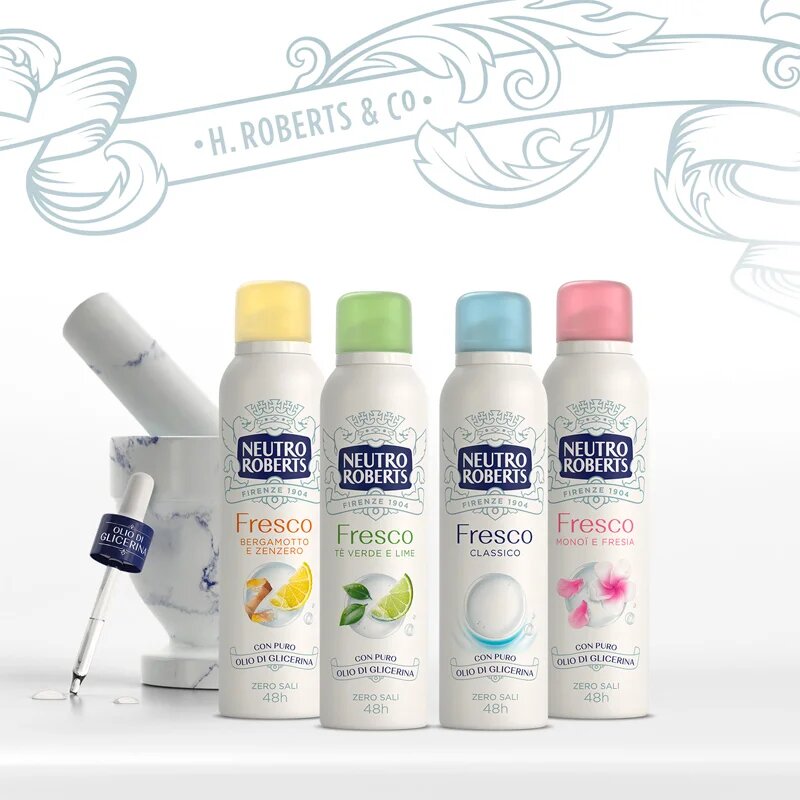Neutro Roberts Tè Verde e Lime deodorant spray cu o eficienta de 48 h 150 ml