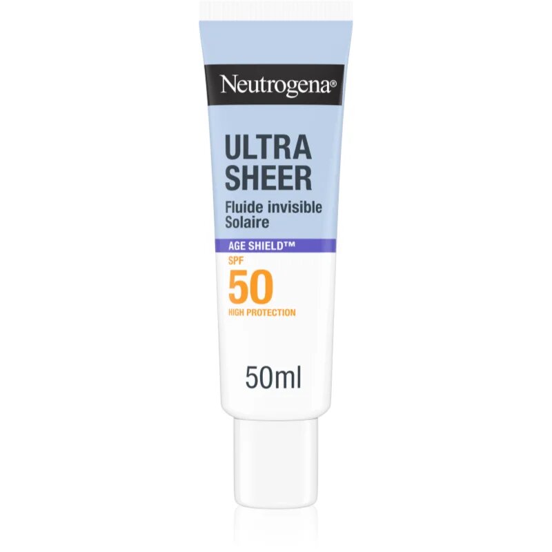 Neutrogena Ultra Sheer Age Shield fluid cu o consistenta usoara SPF 50 50 ml
