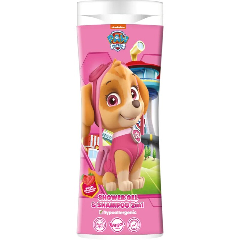 Paw Patrol Shower gel& Shampoo 2in1 Gel de dus si sampon pentru copii Strawberry 300 ml