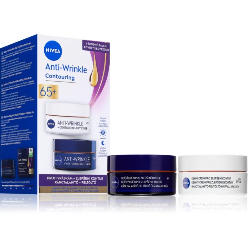 Nivea Anti-Wrinkle Contouring ambalaj economic pentru finisarea contururilor 65+