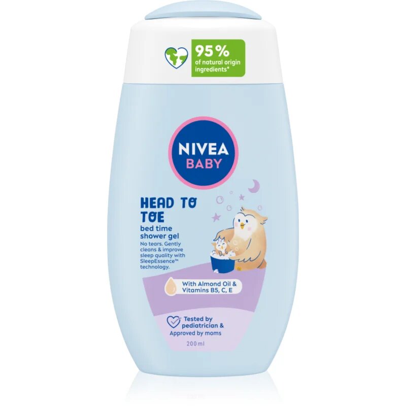 Nivea BABY Bed Time gel de dus pentru corp si par 200 ml