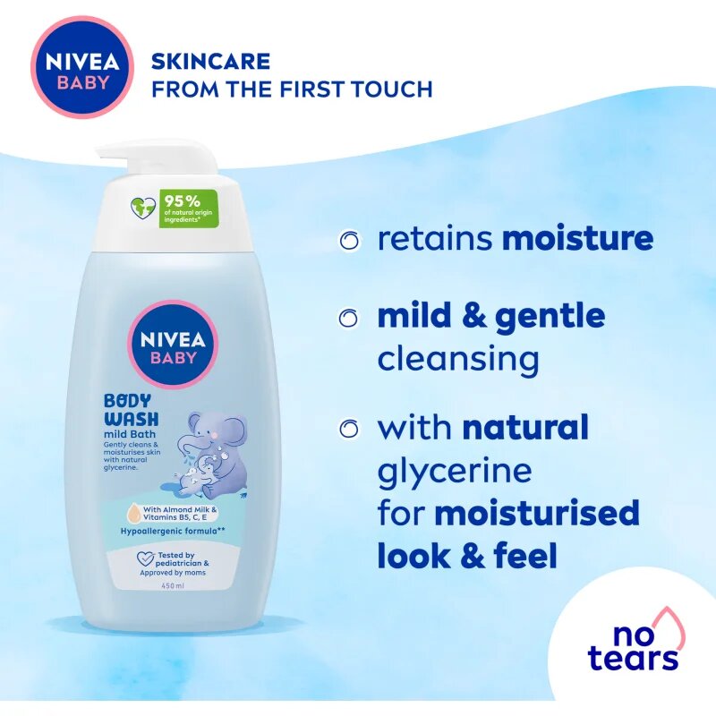 Nivea BABY gel de duș mătăsos 450 ml