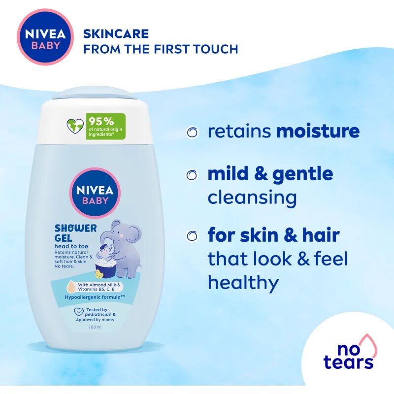 Nivea BABY gel de dus pentru corp si par 200 ml