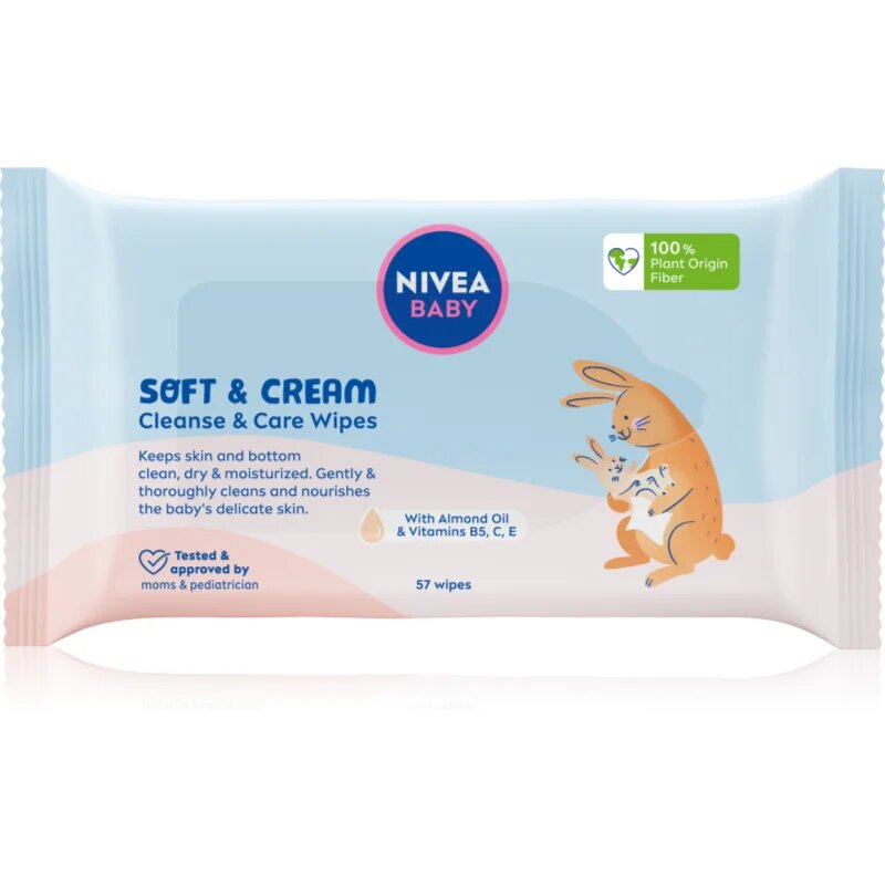 Nivea BABY Soft & Cream servetele pentru curatare 57 buc