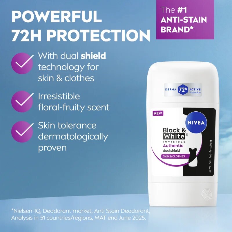 Nivea Black & White Authentic antiperspirant puternic 72 ore 50 ml